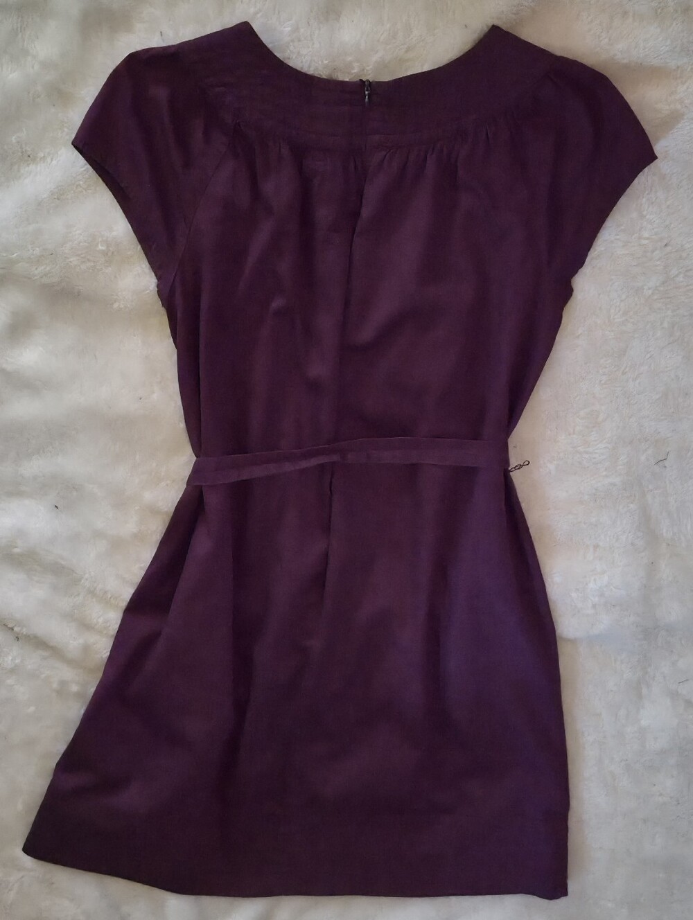 Wilson Plum Mini Shift Dress with Removable Tie